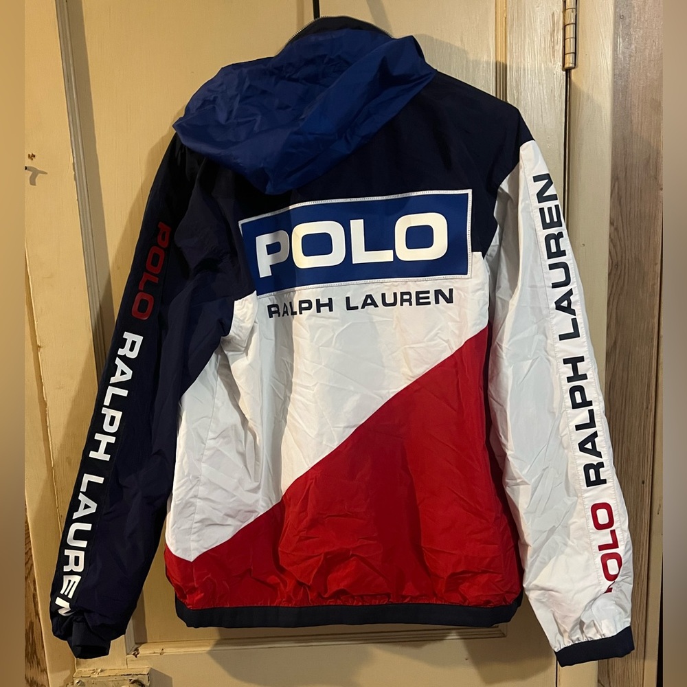 Red and White Colorblock Jacket
